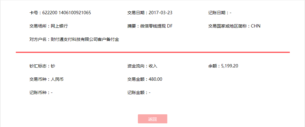 3月23日新疆昌吉客戶轉(zhuǎn)賬480元至微信賬戶